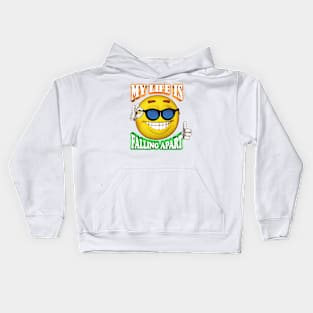 my life is falling apart smiley face Kids Hoodie